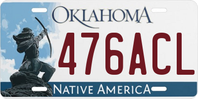 OK license plate 476ACL