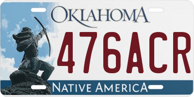 OK license plate 476ACR