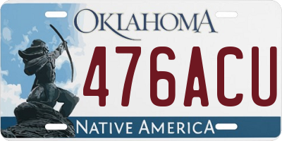 OK license plate 476ACU