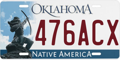 OK license plate 476ACX