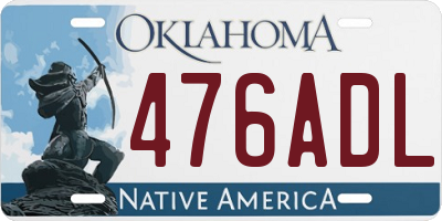 OK license plate 476ADL