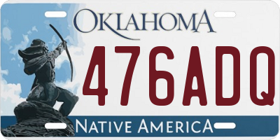 OK license plate 476ADQ