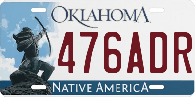 OK license plate 476ADR