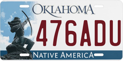 OK license plate 476ADU