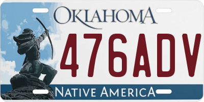 OK license plate 476ADV