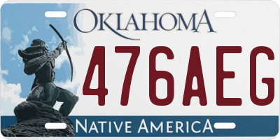 OK license plate 476AEG