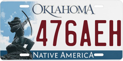 OK license plate 476AEH