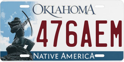 OK license plate 476AEM