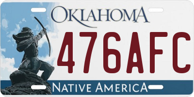 OK license plate 476AFC