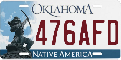 OK license plate 476AFD