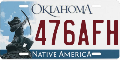 OK license plate 476AFH