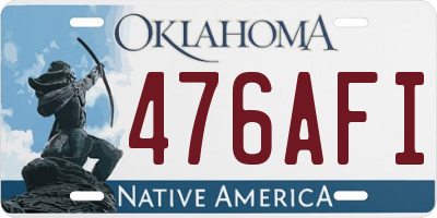 OK license plate 476AFI