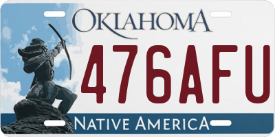 OK license plate 476AFU