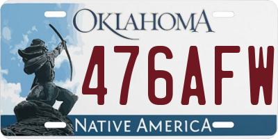 OK license plate 476AFW