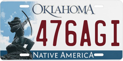 OK license plate 476AGI