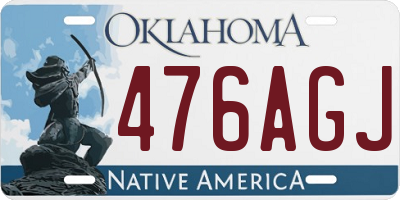 OK license plate 476AGJ