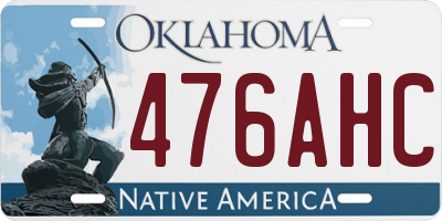 OK license plate 476AHC