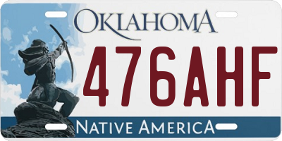 OK license plate 476AHF