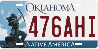 OK license plate 476AHI