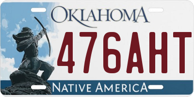 OK license plate 476AHT