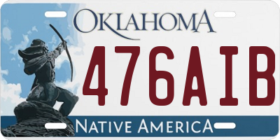 OK license plate 476AIB