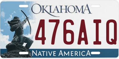 OK license plate 476AIQ