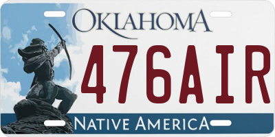 OK license plate 476AIR