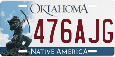 OK license plate 476AJG