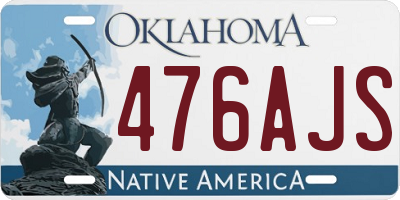 OK license plate 476AJS