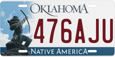 OK license plate 476AJU