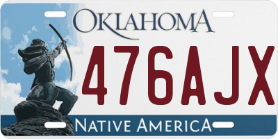 OK license plate 476AJX
