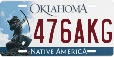 OK license plate 476AKG