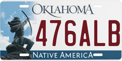 OK license plate 476ALB