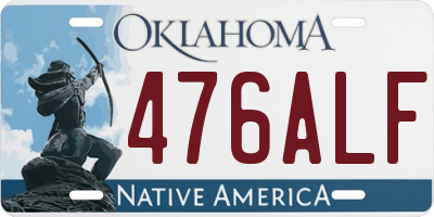 OK license plate 476ALF