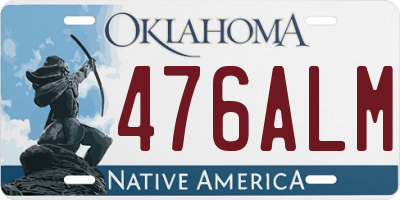 OK license plate 476ALM