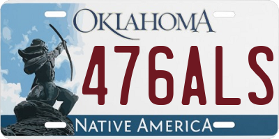 OK license plate 476ALS
