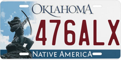 OK license plate 476ALX