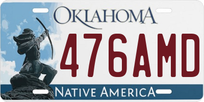 OK license plate 476AMD