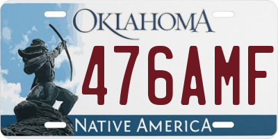 OK license plate 476AMF