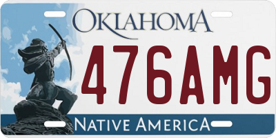 OK license plate 476AMG