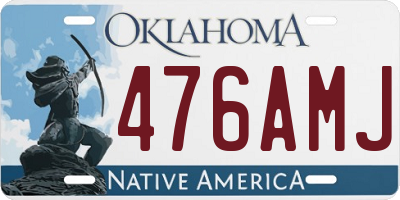 OK license plate 476AMJ
