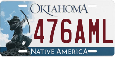 OK license plate 476AML