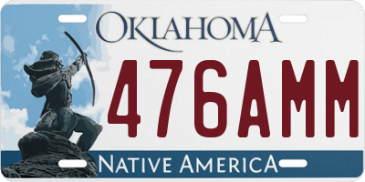 OK license plate 476AMM