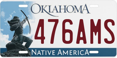 OK license plate 476AMS