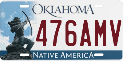 OK license plate 476AMV