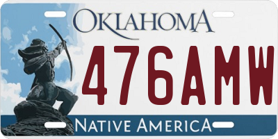 OK license plate 476AMW