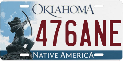 OK license plate 476ANE