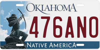 OK license plate 476ANO