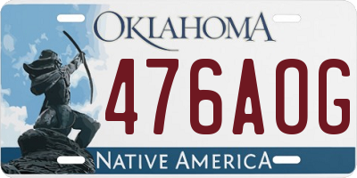 OK license plate 476AOG
