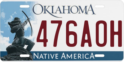 OK license plate 476AOH